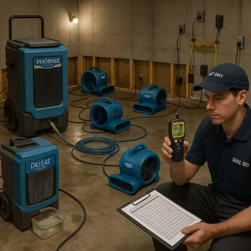 Structural Drying and Dehumidification process in Kirkland, WA